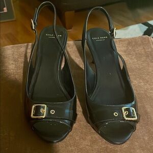 Cole Haan Black Women's Slingback Kitten Heels